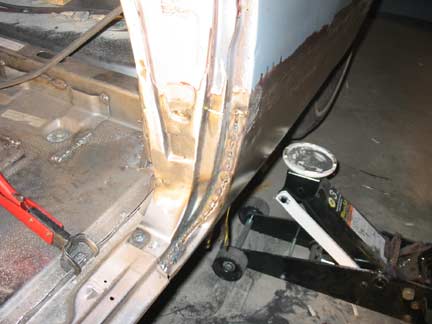 B pillar door jamb welded 2