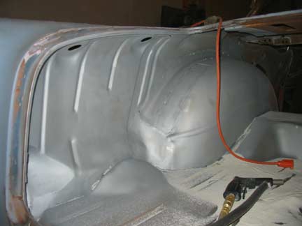 Driver trunk wall blasted