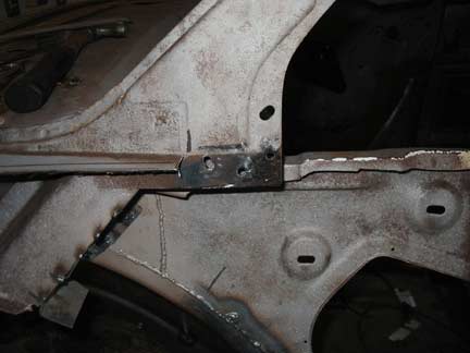 Rear quarter piece removed