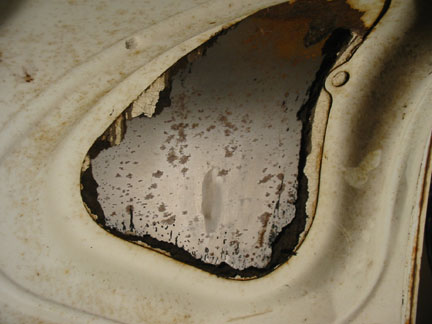 Inside trunk lid bare metal