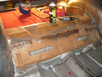 Rear seat support removed