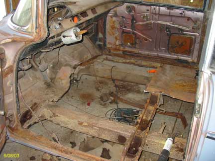 Cutting the floor pan out