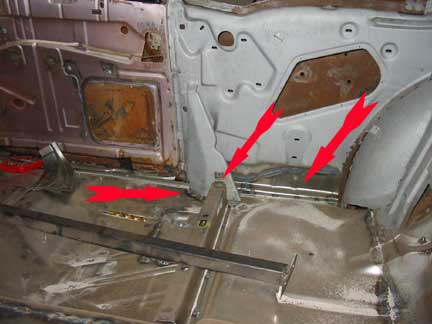 Areas to cut welds