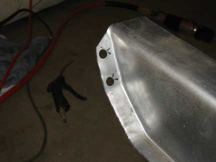 Seat support holes closeup